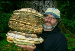 Paul Stamets with giant horse's hoof mushroom