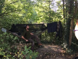 bushcraft skills building a bed woodland hammock